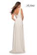 Picture of: Empire Waist Prom Gown with Deep V Neckline in White, Style: 28547, Detail Picture 9