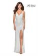 Picture of: Form Fitting Sequin Dress with Cut Out Open Back in White, Style: 28616, Detail Picture 9