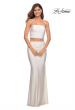 Picture of: Tube Top Two Piece Long Jersey Prom Dress in White, Style: 28703, Detail Picture 9