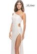 Picture of: One Shoulder Sequin Dress with Circle Cut Out in White, Style: 31089, Detail Picture 9