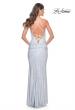 Picture of: Rhinestone Embellished Ruched Prom Dress with Draped Neckline in White, Style: 32327, Detail Picture 9