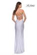 Picture of: Long Tie Up Back Jersey Prom Dress with Slit in White, Style: 28296, Detail Picture 10