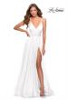 Picture of: Chiffon Prom Dress with Pleated Bodice and Pockets in White, Style: 28611, Detail Picture 10