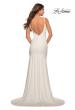 Picture of: Chic Luxe Jersey Gown with Train and V Back in White, Detail Picture 10