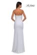 Picture of: Strapless Evening Dress with Beading Detail on Slit and Neckline in White , Style: 32360, Detail Picture 10