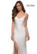 Picture of: Form Fitting Jersey Prom Dress with Draped Neckline in White, Style: 28518, Detail Picture 11