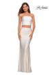Picture of: Tube Top Two Piece Long Jersey Prom Dress in White, Style: 28703, Detail Picture 11