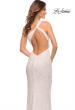 Picture of: One Shoulder Luxurious Soft Sequin Dress with Slit in White, Style: 30562, Detail Picture 11