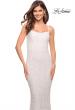 Picture of: Lovely Long Soft Sequin Dress with Scoop Neck in White, Style: 30707, Detail Picture 11