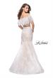 Picture of: Two Piece Mermaid Style Gown with Off the Shoulder Top in White, Style: 25417, Back Picture