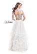 Picture of: Long Sleeve Two Piece Dress with Tulle Ruffle Skirt in White, Style: 25555, Back Picture