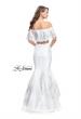 Picture of: Two Piece Off the Shoulder Prom Dress with Floral in White, Style: 26193, Back Picture