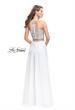 Picture of: Two Piece Dress with Chiffon Skirt and Lace Top in White, Style: 26288, Back Picture