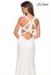 Picture of: Long Jersey Prom Dress With Exposed Back Zipper in White, Style: 27031, Back Picture