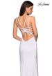 Picture of: Sultry Long Dress with Intricate Strappy Back in White, Style: 27072, Back Picture