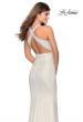 Picture of: Metallic Criss Cross Jersey Dress with Rhinestones in White, Style: 28745, Back Picture