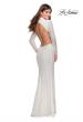 Picture of: Long Sleeve Sequin Prom Dress with Open Back in White, Style: 28771, Back Picture