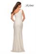 Picture of: One Shoulder Gown in Elegant Soft Sequin Fabric in White, Back Picture
