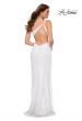 Picture of: Sequin Gown with One Shoulder Top and Open Back in White, Style 29962, Back Picture
