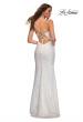 Picture of: Unique Soft Sequin Dress with Lace Up Back in Silver, Style: 30433, Back Picture