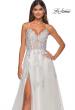 Picture of: A-Line Tulle Gown with Scallop Detail Bodice and Lace Applique in White, Style: 32028, Detail Picture 20