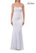 Picture of: Strapless Fitted Jersey Evening Gown with Ruching in White, Style: 33403, Detail Picture 21
