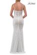Picture of: Lace Fitted Gown with Ruched Bodice and Sheer Back in White, Style: 33443, Detail Picture 21