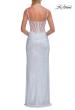 Picture of: Rhinestone Fitted Gown with Draped Bodice and Sheer Corset Back in White, Style: 33343, Detail Picture 22