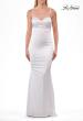 Picture of: Ruched Satin Gown with Sweetheart Neckline and Lace-Up Back in White, Style: 33764, Detail Picture 27