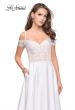 Picture of: Long A-line Prom Dress with Sheer Lace Beaded Bodice in White, Style: 25479, Detail Picture 1