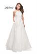 Picture of: High Neck A-line Gown with Beaded Bodice and Pockets in White, Style: 26337, Detail Picture 1