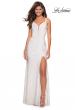 Picture of: Stretch Lace Long Prom Dress with Illusion Sides in White, Style: 27029, Detail Picture 1