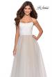 Picture of: White A-line Gown with Pearl Detail and Tie Up Back in White, Style: 28764, Detail Picture 1