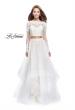 Picture of: Long Two Piece Prom Dress with Tulle Skirt and Lace Top in White, Style: 25300, Detail Picture 2