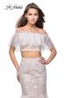 Picture of: Two Piece Mermaid Style Gown with Off the Shoulder Top in White, Style: 25417, Detail Picture 2