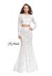 Picture of: Mermaid Style Lace Two Piece Dress with Scalloped Trim in White, Style: 25668, Detail Picture 2