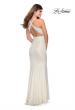 Picture of: Metallic Criss Cross Jersey Dress with Rhinestones in White, Style: 28745, Detail Picture 2