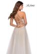 Picture of: White A-line Gown with Pearl Detail and Tie Up Back in White, Style: 28764, Detail Picture 2