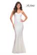 Picture of: Unique Long Sequin Strapless Gown with Sweetheart Top in White, Style: 30743, Detail Picture 2