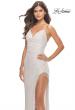 Picture of: Sequin Dress with Stunning Fringe Beaded Slit in White, Style: 31389, Detail Picture 2