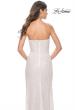 Picture of: Unique Sequin Fitted Gown with High Slit in White, Style: 32045, Detail Picture 2