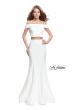 Picture of: Form Fitting Off the Shoulder Jersey Mermaid Dress in White, Style: 25578, Detail Picture 3