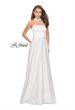 Picture of: Strapless Satin A-line Ball Gown with Attached Choker in White, Style: 25680, Detail Picture 3