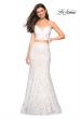 Picture of: Lace Two Piece Gown with Rhinestone Accents in White, Style: 27589, Detail Picture 3