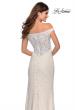Picture of: Beaded Lace Prom Dress with Off the Shoulder Detail in White, Style: 28301, Detail Picture 3