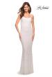 Picture of: Lovely Long Soft Sequin Dress with Scoop Neck in White, Style: 30707, Detail Picture 3