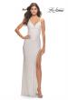 Picture of: Sequin Dress with Stunning Fringe Beaded Slit in White, Style: 31389, Detail Picture 3
