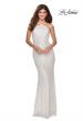 Picture of: Sequin Pyramid Neck Prom Dress with Open Back in White, Style: 28650, Detail Picture 4