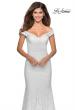 Picture of: Long Off the Shoulder Prom Dress with Lace Up Back in White, Style: 28545, Detail Picture 7