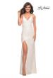 Picture of: Sequin Long Prom Dress with Wrap Style Front in White, Style: 30392, Detail Picture 5